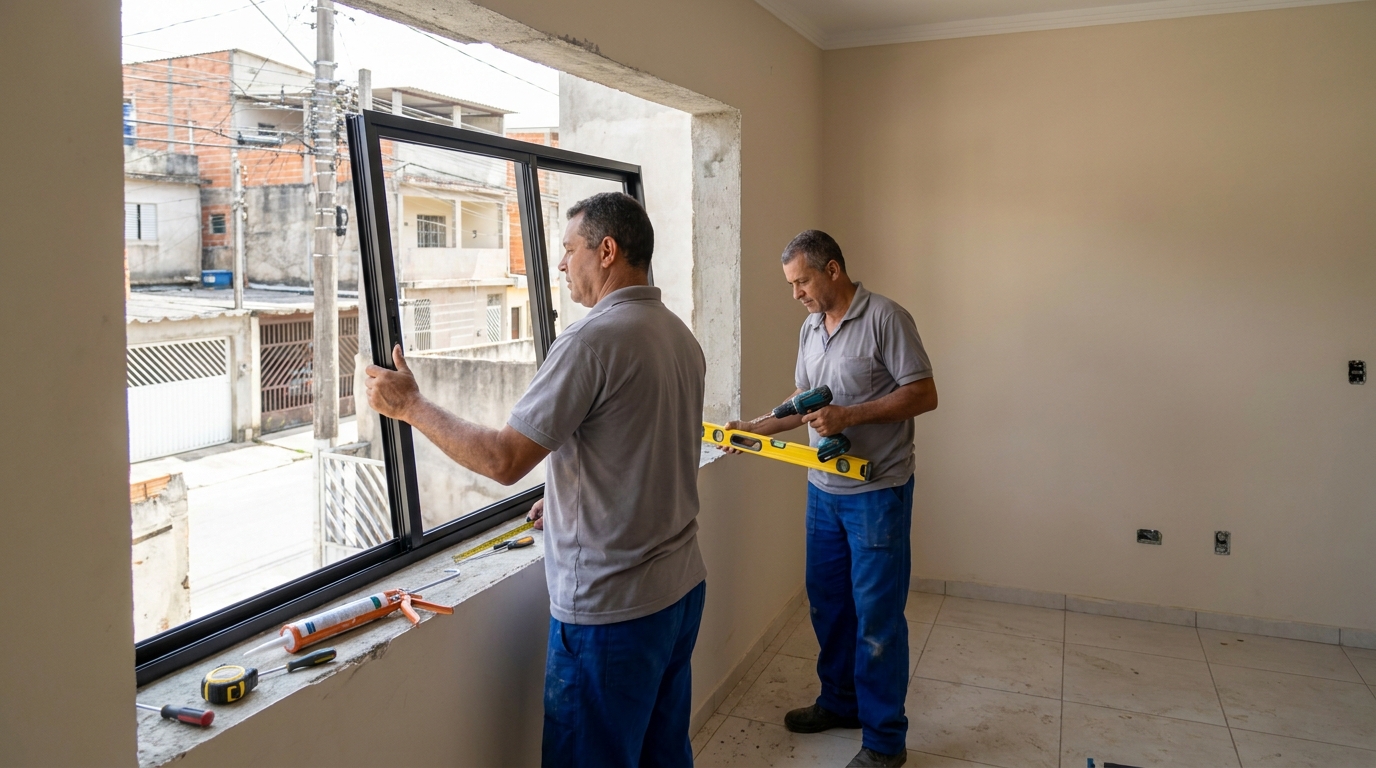 Esquadria de alumínio com vista para rua em Ribeirão Preto-SP